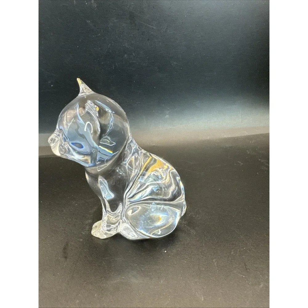 Vintage‎ Princess House Crystal Sitting Cat Figurine Germany 3.5 in
